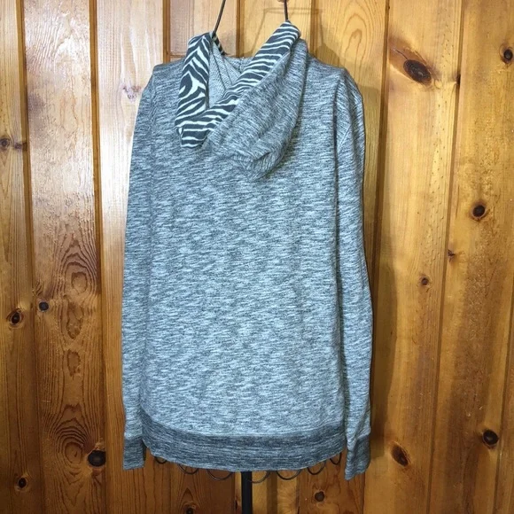 Pink Victoria’s Secret zebra print sweatshirt zip up top size medium original​ - Picture 4 of 4